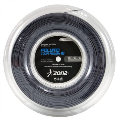 CUERDA DE TENIS ZONS POLYMO TOUR ROUGH 16L/1.25MM NEGRA 200