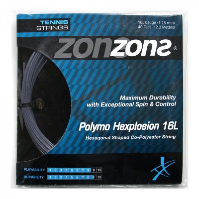 CUERDA DE TENIS ZONS POLYMO HEXPLOSION 16L/1.28MM SILVER 12