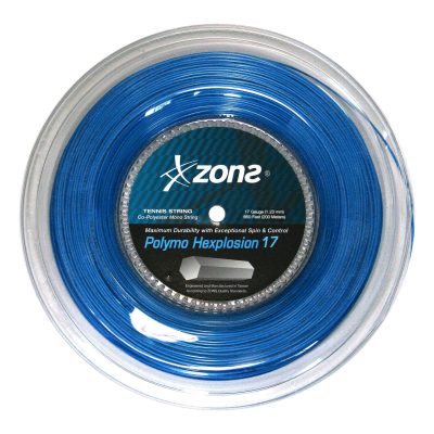 CUERDA TENIS ZONS POLYMO HEXPLOSION 17L/1.23 MM AZUL 200MT