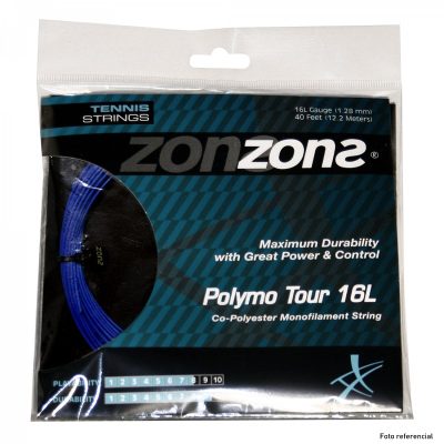 CUERDA DE TENIS ZONS POLYMO TOUR 16L/1.28MM DARK BLUE 12 MTS