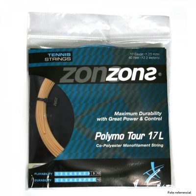 CUERDA DE TENIS ZONS POLYMO TOUR 17L/1.23MM GOLD 12 MTS.