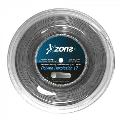 CUERDA DE TENIS ZONS POLYMO HEXPLOSION 17L/1.23MM SILVER 200