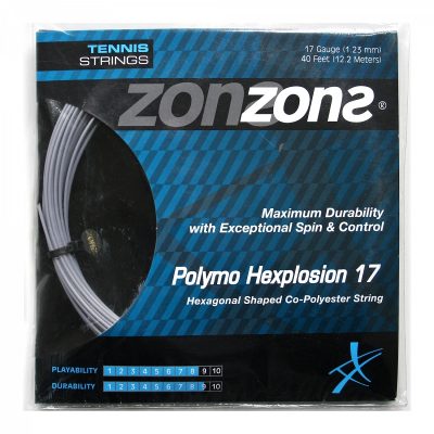 CUERDA TENIS ZONS POLYMO HEXPLOSION 17L/1.23MM SILVER 12MT
