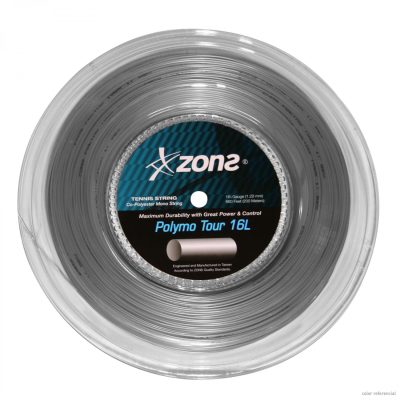 CUERDA DE TENIS ZONS POLYMO TOUR 16L/1.28MM SILVER 200 MTS.