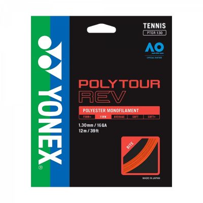 CUERDA DE TENIS YONEX POLYTOUR REV 16L / 1.30MM ORANGE 12 MT