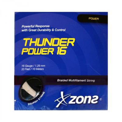 CUERDA DE SQUASH ZONS THUNDER POWDER 16L/1.29MM BLANCA 10 MT