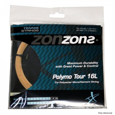 CUERDA DE TENIS ZONS POLYMO TOUR 16L/1.28MM GOLD 12 MTS.