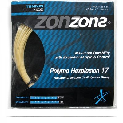 CUERDA DE TENIS ZONS POLYMO HEXPLOSION 17L/1.23MM AMBAR 12 M