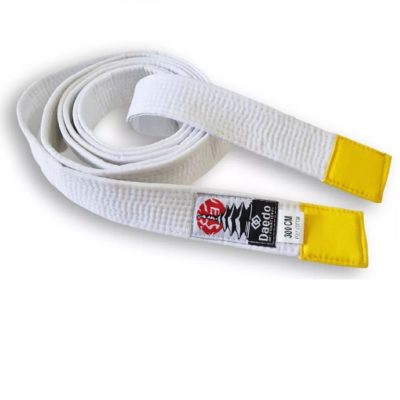 CINTURON DAEDO BLANCO PUNTA AMARILLA 245 CMS.