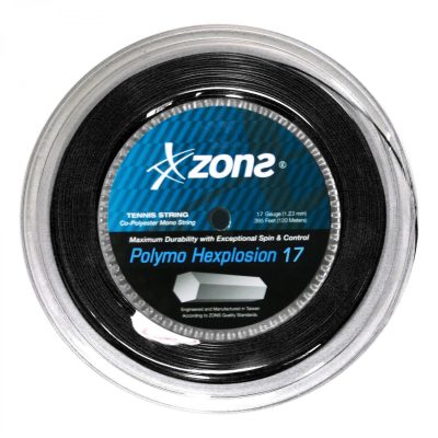 CUERDA DE TENIS ZONS POLYMO HEXPLOSION 17L/1.23MM NEGRA 120