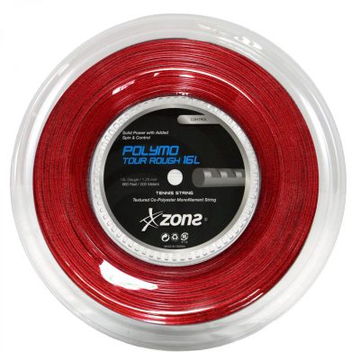 CUERDA DE TENIS ZONS POLYMO TOUR ROUGH 16L/1.25MM ROJA 200 M