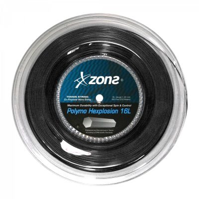 CUERDA TENIS ZONS POLYMO HEXPLOSION 16L/1.28MM NEGRA 120 MT