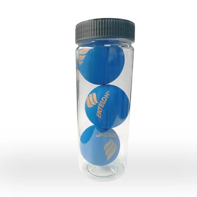 PELOTA DE RACQUETBALL EKTELON AZUL X3 TUBO TRANSPARENTE